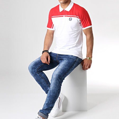 Sergio Tacchini - Polo Manches Courtes Young Line 37177 Blanc Rouge