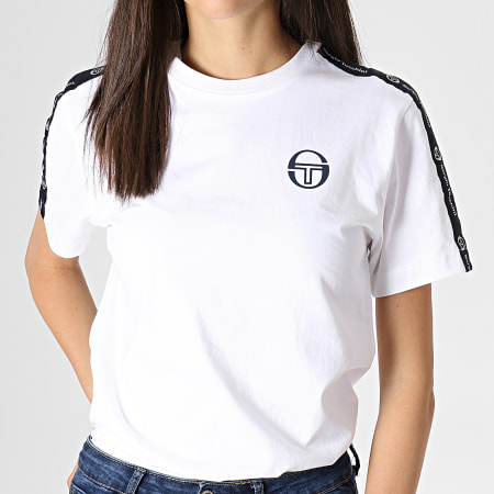 Sergio Tacchini - Tee Shirt Femme A Bandes Alexandra 38067 Blanc Noir