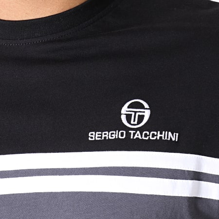 Sergio Tacchini - Tee Shirt Carey 38143 Noir Gris Blanc