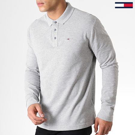 Tommy Jeans - Polo Manches Longues Essential 5503 Gris Chiné