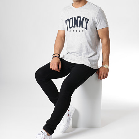Tommy Jeans - Tee Shirt Essential Logo 6501 Gris Chiné
