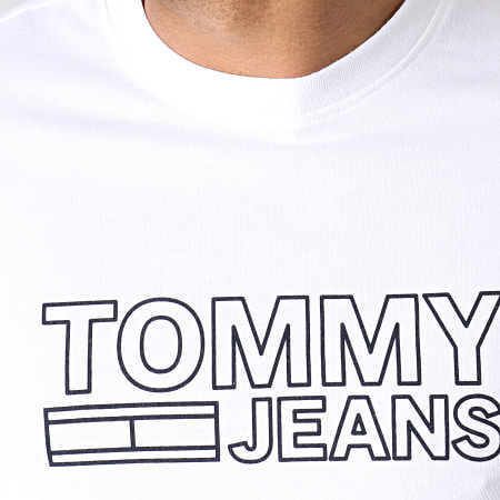 Tommy Jeans - Tee Shirt Manches Longues Contoured Corp 6858 Blanc