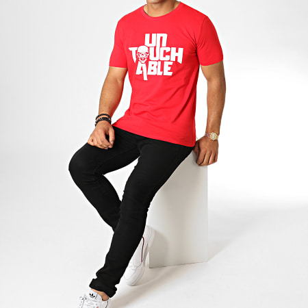 Untouchable - Maglietta Logo Rosso Bianco