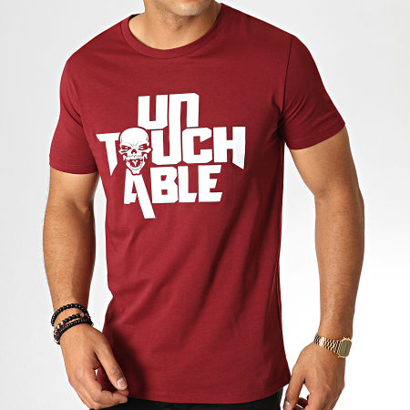 Untouchable - Tee Shirt Logo Bordeaux Blanc