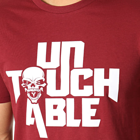 Untouchable - Tee Shirt Logo Bordeaux Blanc