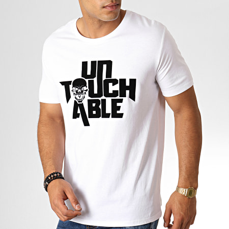 Untouchable - Tee Shirt Logo Blanc Noir