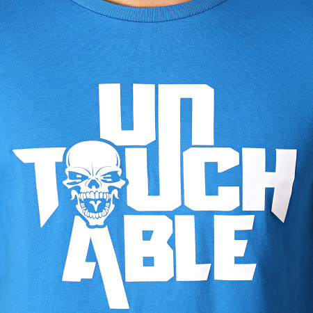 Untouchable - Tee Shirt Logo Bleu Roi Blanc
