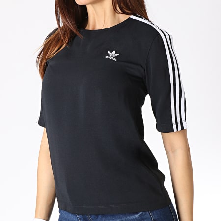 Adidas Originals - Tee Shirt Femme 3 Stripes DX3695 Noir