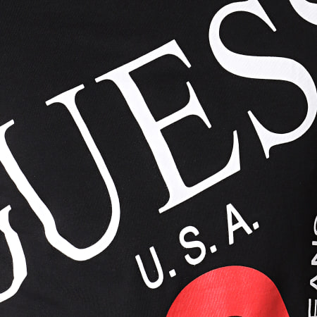 Guess - Tee Shirt M93I04I3Z00 Noir Blanc Rouge