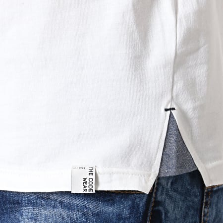 Indicode Jeans - Tee Shirt Avec Poche Clemens Blanc Bleu Marine