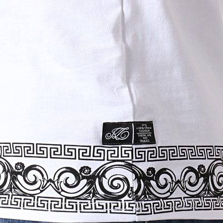 KZR - Tee Shirt R-89075 Blanc Noir