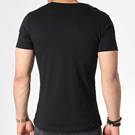 KZR - Tee Shirt Avec Bandes KNZ-01 Noir Blanc