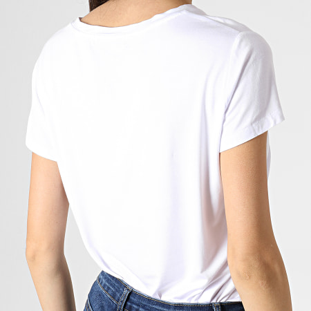 Guess - Tee Shirt Col V Femme W93I76K68D0 Blanc