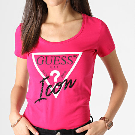 Guess - Tee Shirt Femme W93I89J1300 Rose Fushia