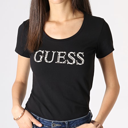 Guess - Tee Shirt Femme W93I67J1300 Noir