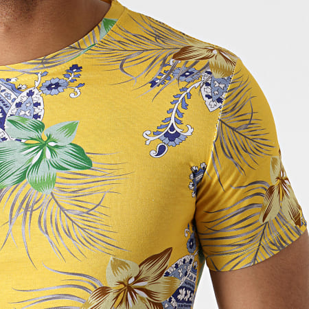 John H - Tee Shirt Oversize Bandana Floral IT-029 Jaune