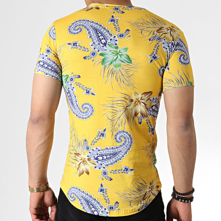 John H - Tee Shirt Oversize Bandana Floral IT-029 Jaune