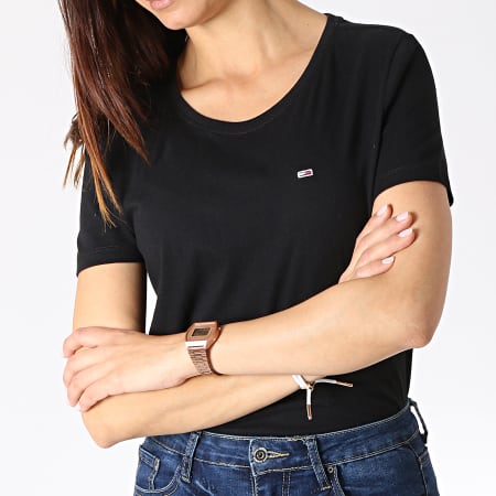 Tommy Jeans - Tee Shirt Femme Soft Jersey 6901 Noir