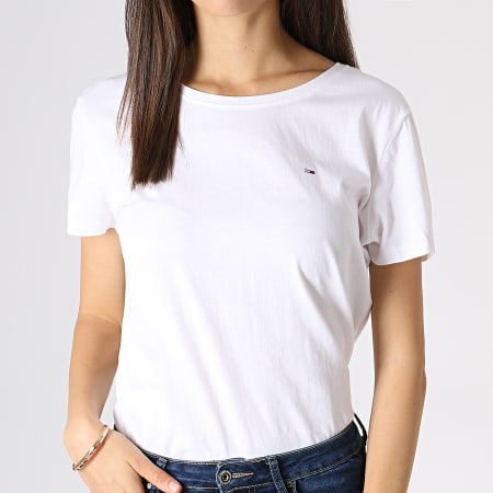 Tommy Hilfiger - Tee Shirt Femme Soft Jersey 6901 Blanc