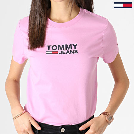 Tommy Jeans - Tee Shirt Femme Corp Logo 7029 Rose