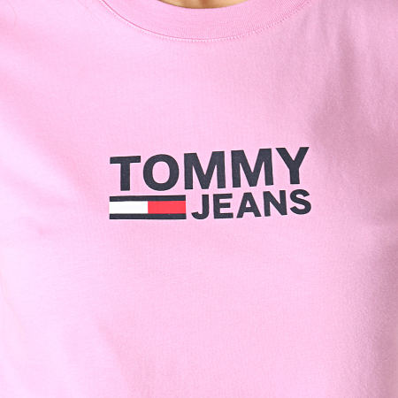 Tommy Jeans - Tee Shirt Femme Corp Logo 7029 Rose