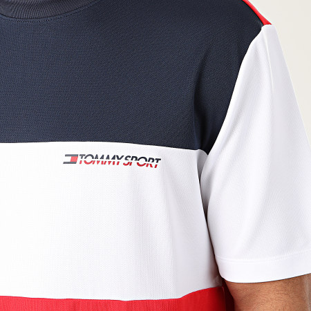 Tommy Hilfiger - Tee Shirt Tricolore Colour Block Logo 0109 Rouge Bleu Marine Blanc