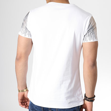 Uniplay - Tee Shirt A Strass ZS012 Blanc Doré