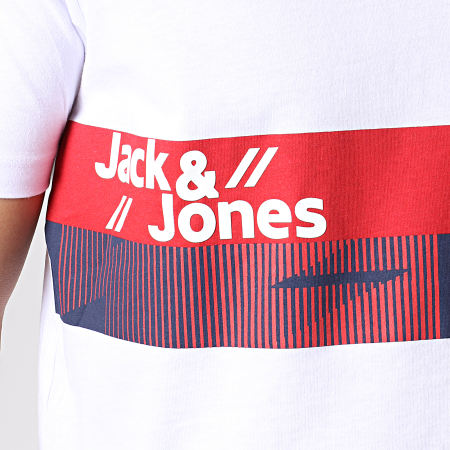 Jack And Jones - Tee Shirt Stairs Blanc Rouge Bleu Marine