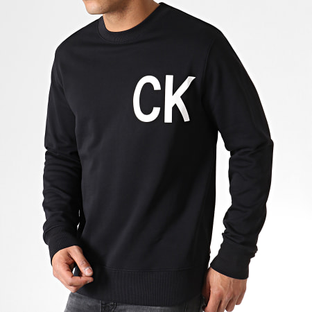 Calvin Klein - Sweat Crewneck Statement Logo 2468 Noir Blanc