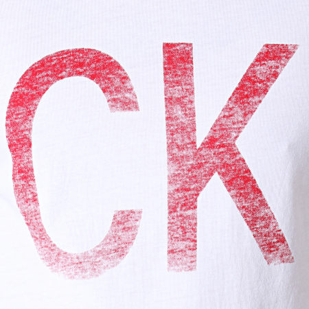 Calvin Klein - Tee Shirt Reversed Logo 2488 Blanc Rouge