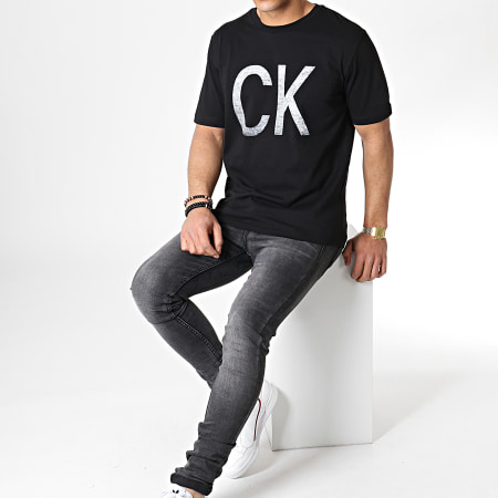 Calvin Klein - Tee Shirt Reversed Logo 2488 Noir Blanc