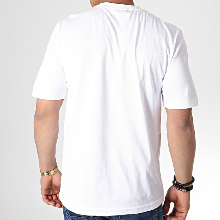 Calvin Klein - Tee Shirt Chest Stripe Institutional 2592 Blanc Corail Noir