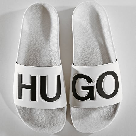 HUGO - Claquettes Time Out Slip 50411426 Blanc Noir