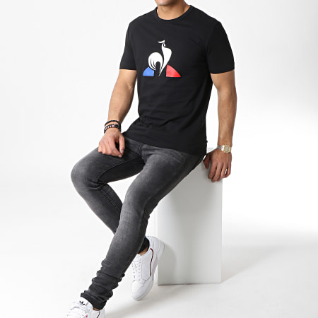 Le Coq Sportif - Tee Shirt ESS N7 Noir Blanc Bleu Rouge