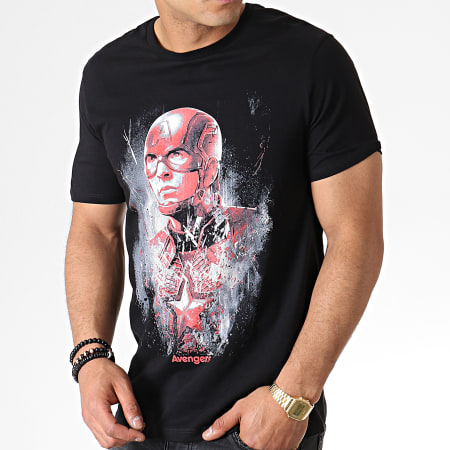 Captain America - Tee Shirt Captain America MEENDGMTS056 Noir Rouge