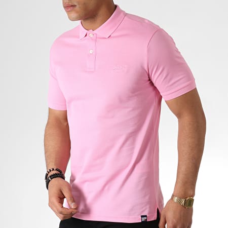 Superdry - Polo Manches Courtes Classic Micro Pique M11201SU Rose