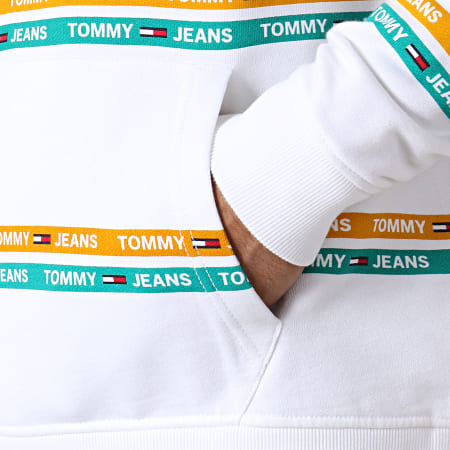 Tommy Jeans - Sweat Capuche Stripe 6056 Blanc
