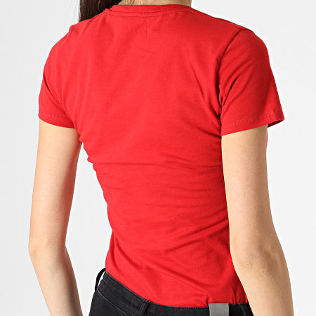 Pepe Jeans - Tee Shirt Col V Femme Andrea Rouge
