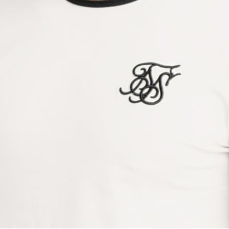 SikSilk - Tee Shirt Oversize Ringer Gym 14294 Ecru Noir
