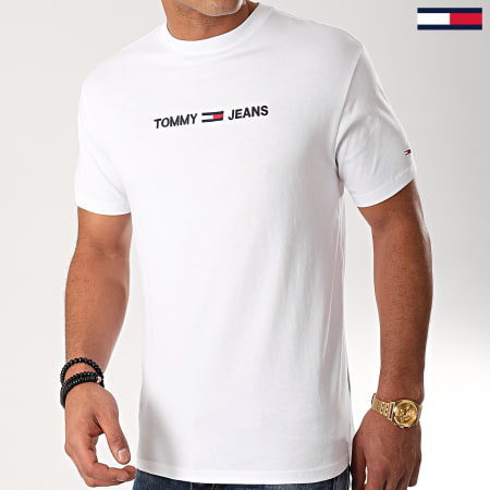 Tommy Jeans - Tee Shirt Small Logo 7231 Blanc
