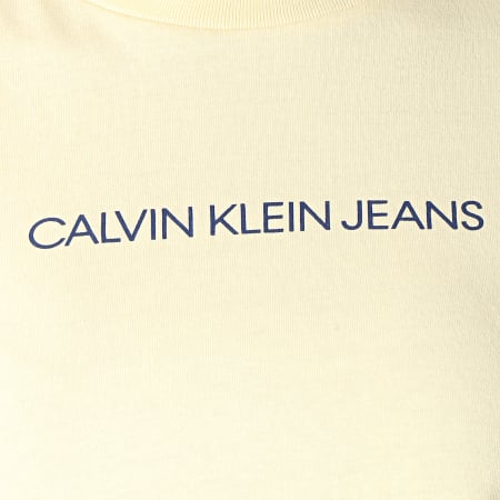 Calvin Klein - Tee Shirt Femme Crop Shrunken Institutional 1495 Jaune