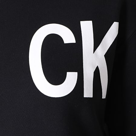 Calvin Klein - Robe Sweat Crewneck Femme Logo Knit 1554 Noir Blanc