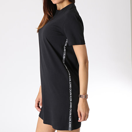 Calvin Klein - Robe Tee Shirt Femme Logo Tape 1556 Noir