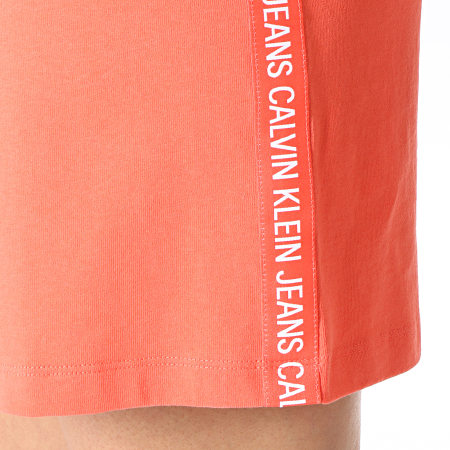 Calvin Klein - Robe Tee Shirt Femme Logo Tape 1556 Corail