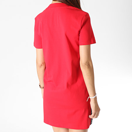 Calvin Klein - Robe Tee Shirt Femme Logo Tape 1556 Rouge