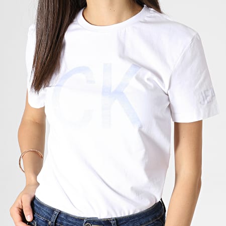 Calvin Klein - Tee Shirt Femme Reversed Logo 1873 Blanc