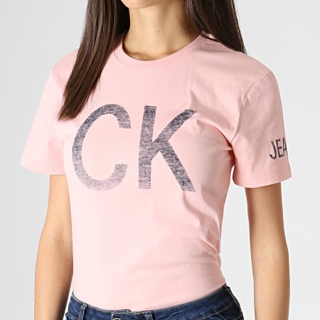 Calvin Klein - Tee Shirt Femme Reversed Logo 1873 Rose