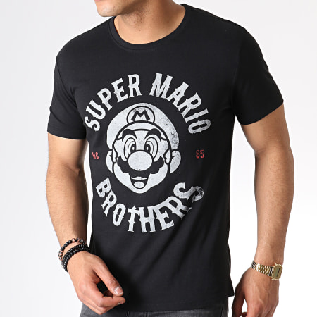 Nintendo - Tee Shirt Super Mario Biker Noir