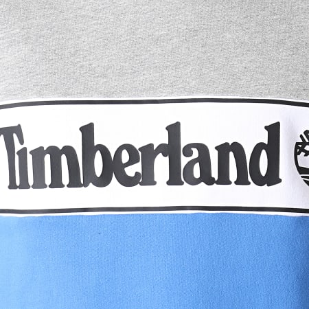 Timberland - Sweat Crewneck Cut And Sew A1O9U Gris Chiné Bleu Clair Blanc