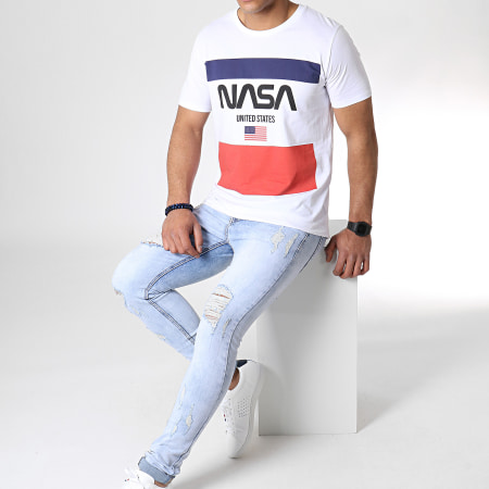 NASA - Camiseta cuadrada blanca